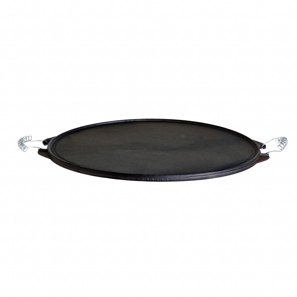 Gusseisen-Grillplatte Light Ø 25 cm mit abnehmbaren Edelstahl-Griffen für vielseitigen Einsatz: Grillen, – Ansicht 2