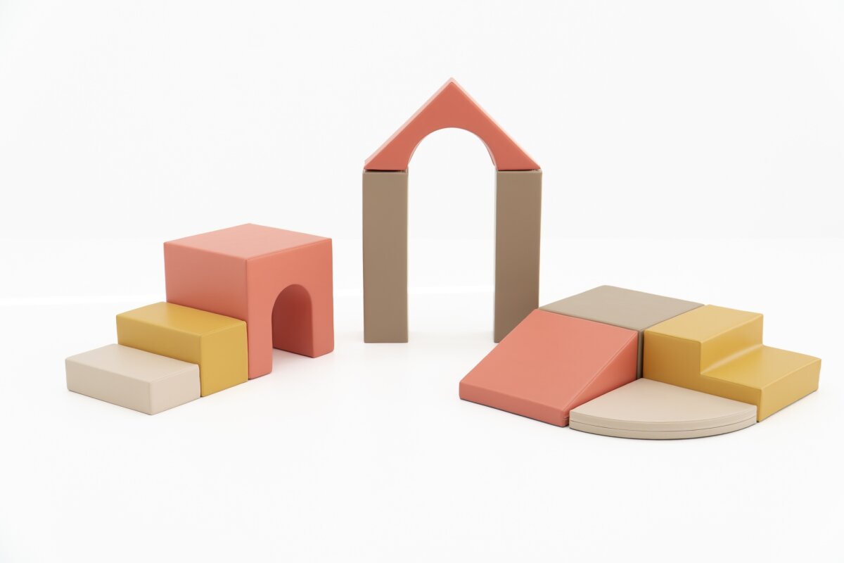 IGLU Baby Gym Creativity Softbaustein-Set Pastel Fries – Schaumstoffbausteine für kreatives Spielen