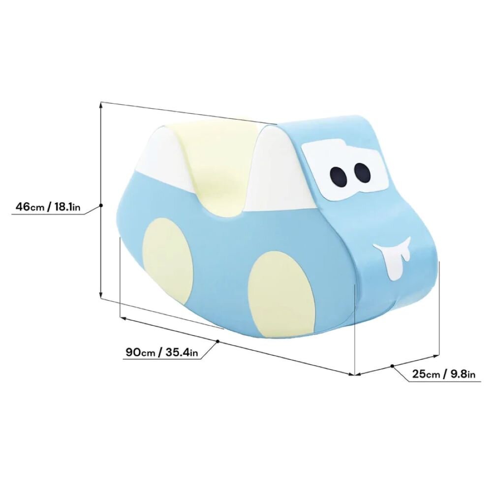 IGLU Rocker Car Kinderschaukel/Wippe aus Schaumstoff im Auto Design in hellem Pastell-Blau für Kinder – Ansicht 2