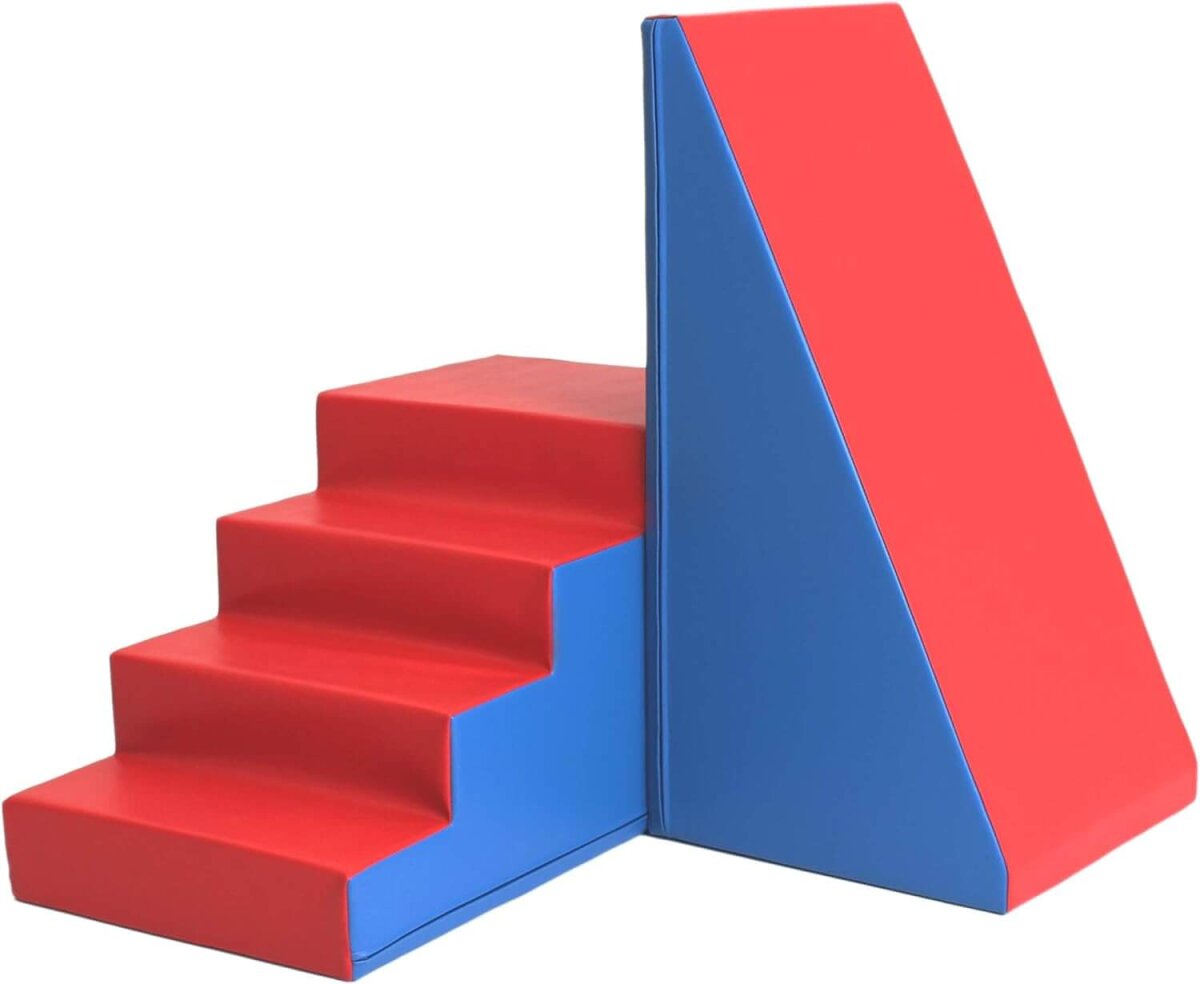 IGLU SET 1X Mega Fun Slider - Blau/Rot - Bunte Schaumstoff-Rutsche mit Treppe für Kinder – Ansicht 3