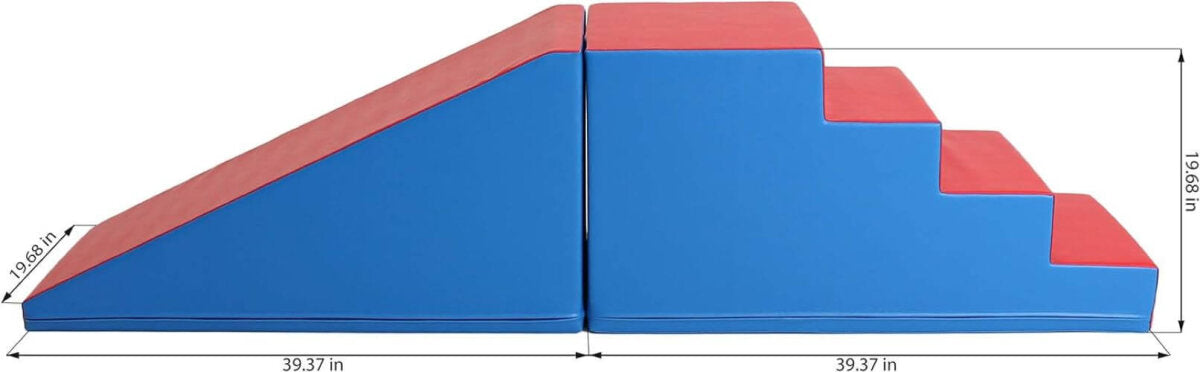IGLU SET 1X Mega Fun Slider - Blau/Rot - Bunte Schaumstoff-Rutsche mit Treppe für Kinder – Ansicht 5