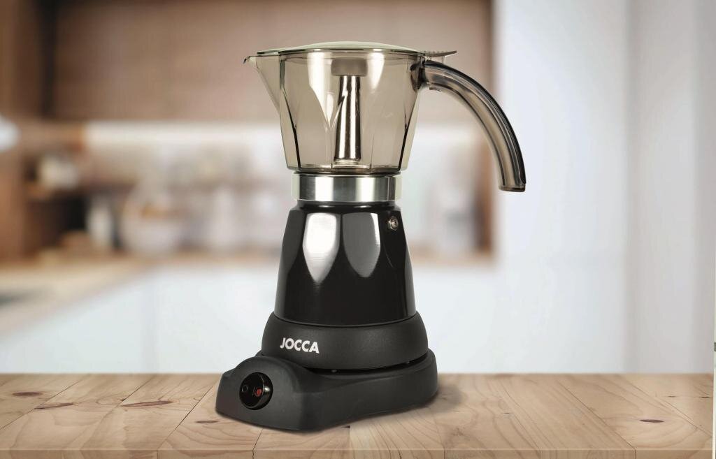 Jocca elektrische Espresso Kaffeemaschine in schwarz für bis zu 6 Tassen mit 360° drehbarem Kopf – Ansicht 2