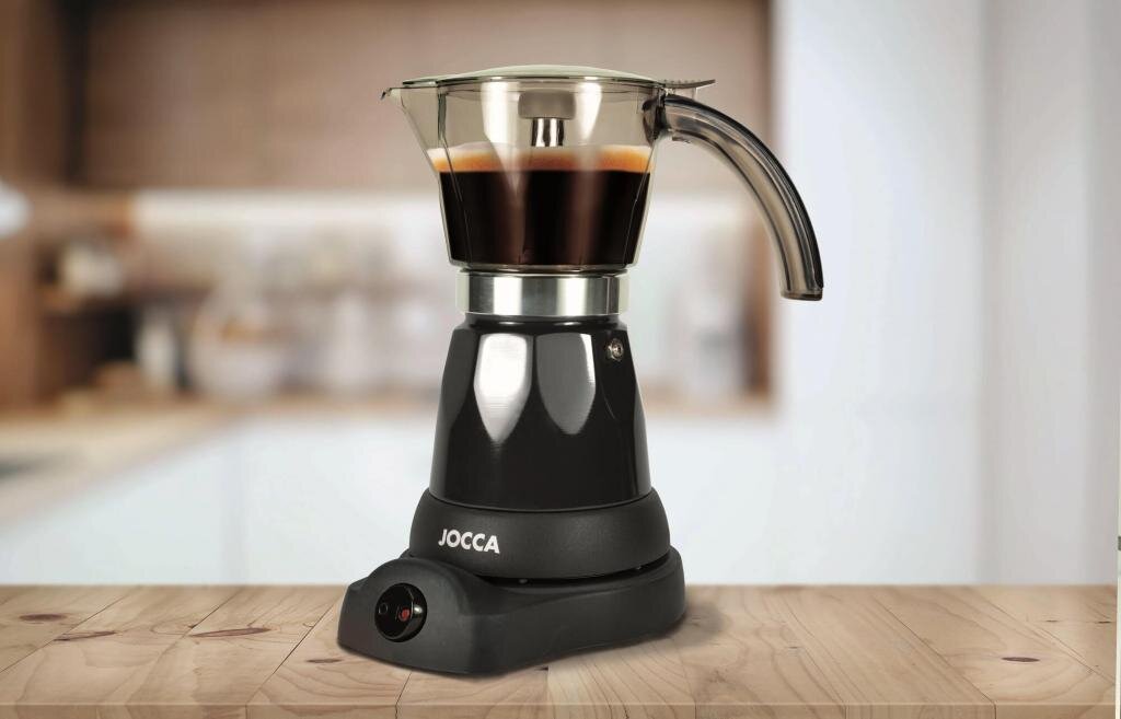 Jocca elektrische Espresso Kaffeemaschine in schwarz für bis zu 6 Tassen mit 360° drehbarem Kopf – Ansicht 3