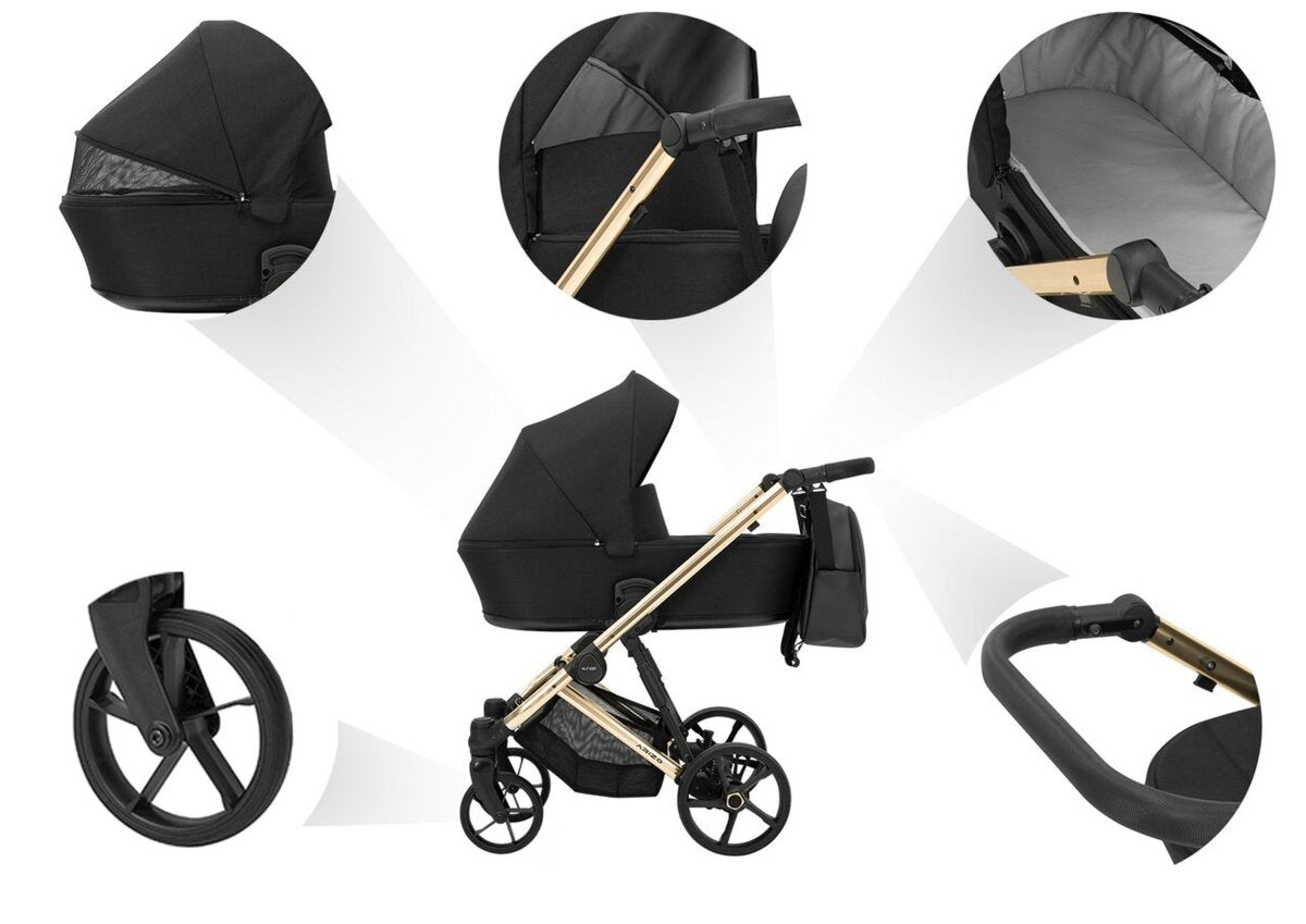 Kunert Arizo 2in1 Öko-Leder Kinderwagen in Weiß – Umweltfreundlich und komfortabel – Ansicht 4