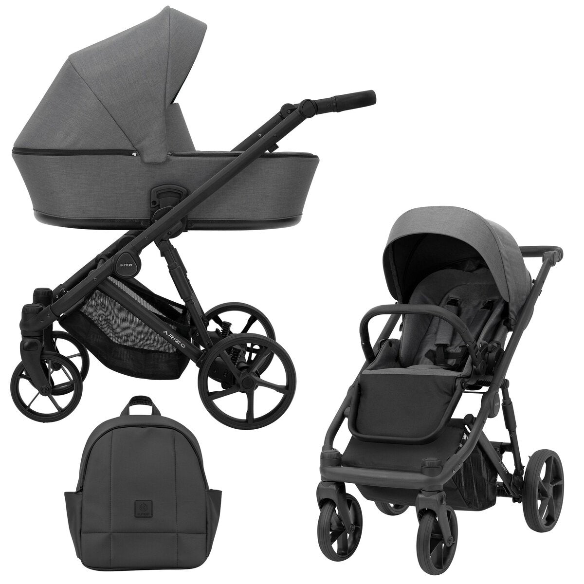 Kunert ARIZO 3in1 in Anthrazit/Graphit – Leichter Kinderwagen mit modernem Design – Ansicht 2