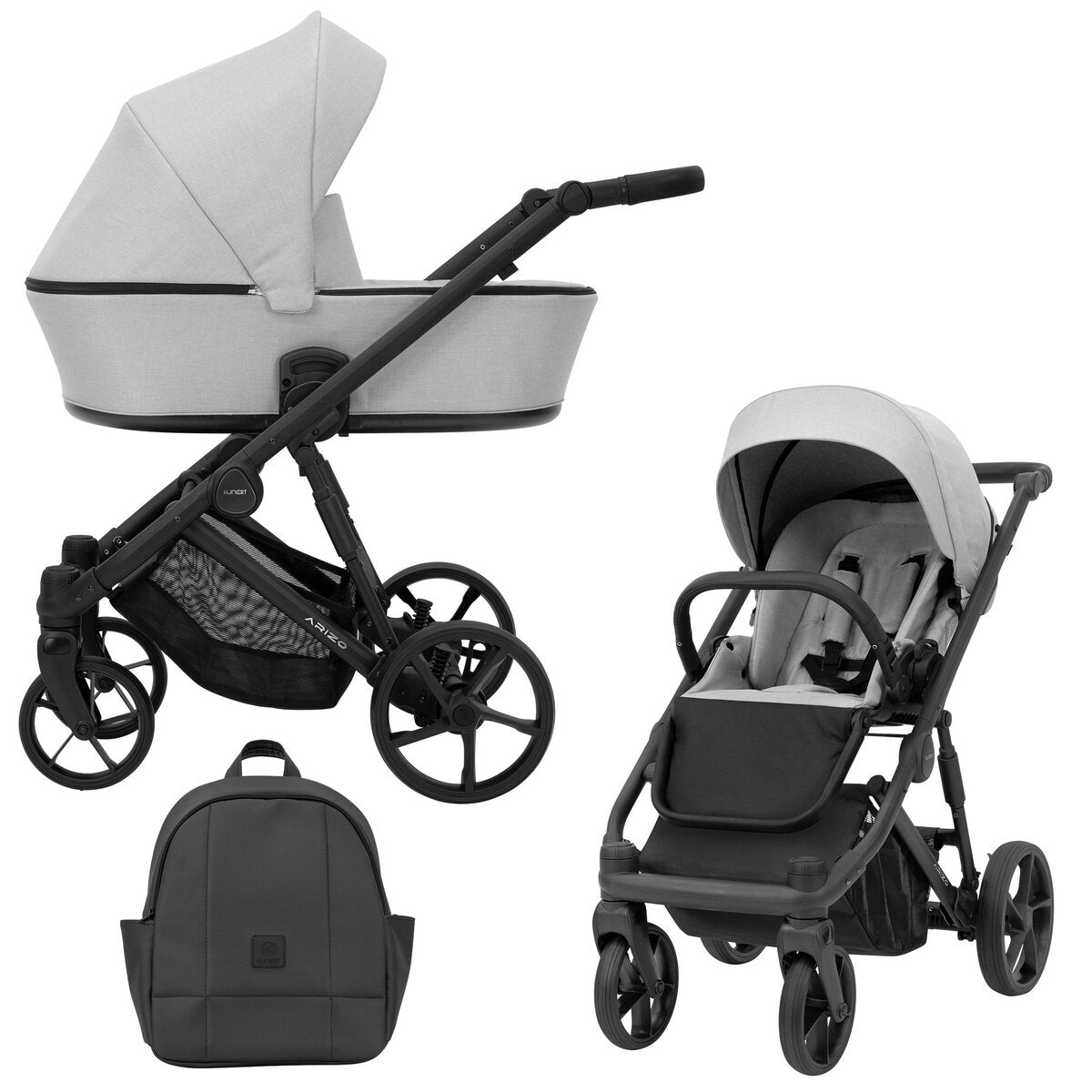 Kunert ARIZO 3in1 in Grau – Leichter Kinderwagen mit modernem Design – Ansicht 2