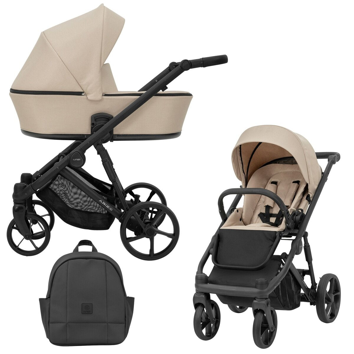 Kunert ARIZO 3in1 – Leichter Kinderwagen in Braun mit modernem Design – Ansicht 2