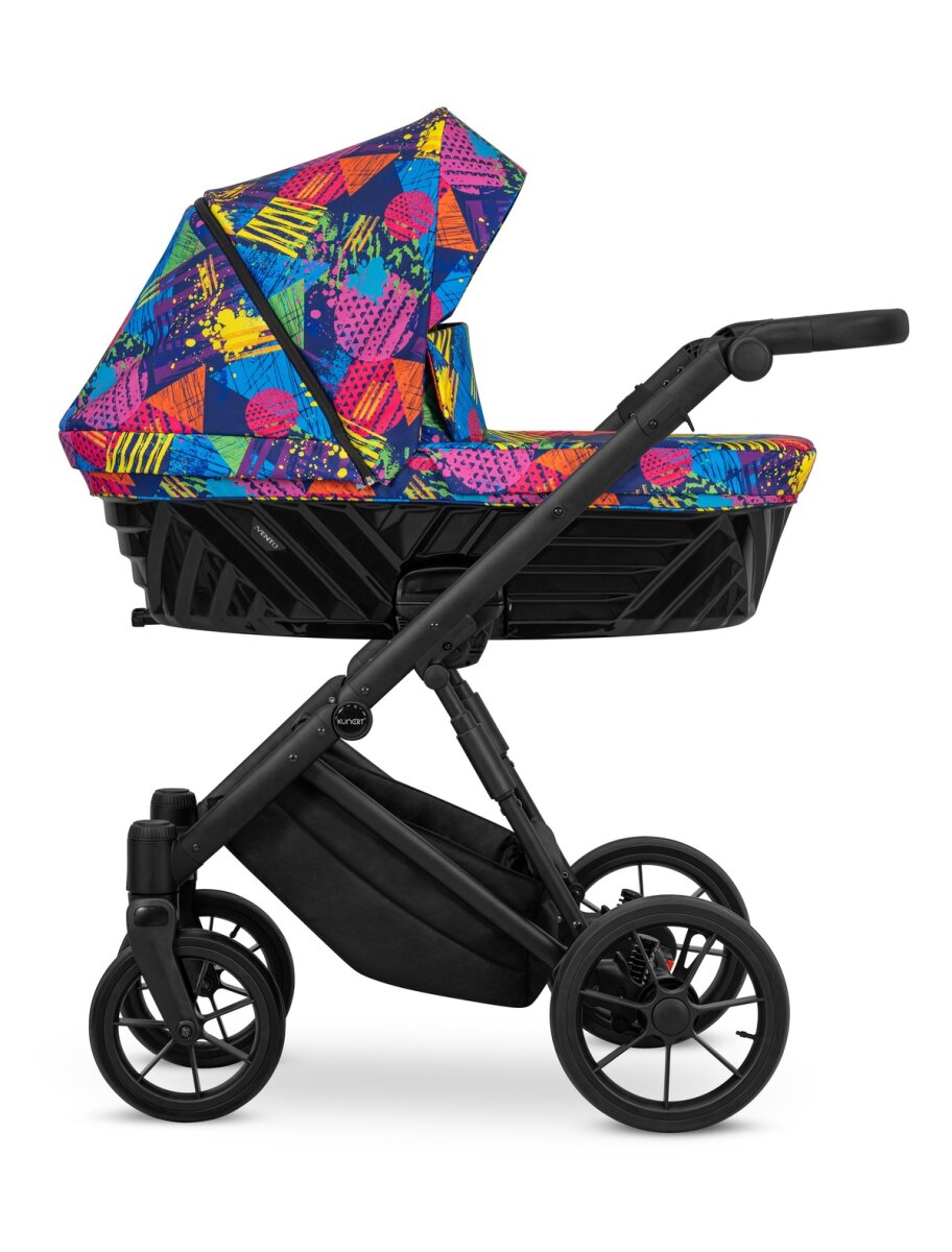 Kunert Ivento 2in1 Kinderwagen in buntem Stil mit schwarzem Rahmen und umfangreicher Ausstattung – Ansicht 3