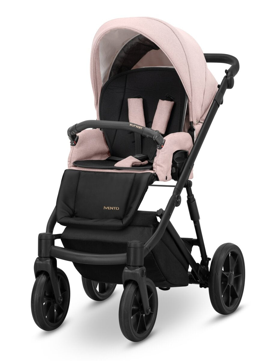 Kunert IVENTO 2in1 Kinderwagen in Rosa mit schwarzem Rahmen – Ansicht 2