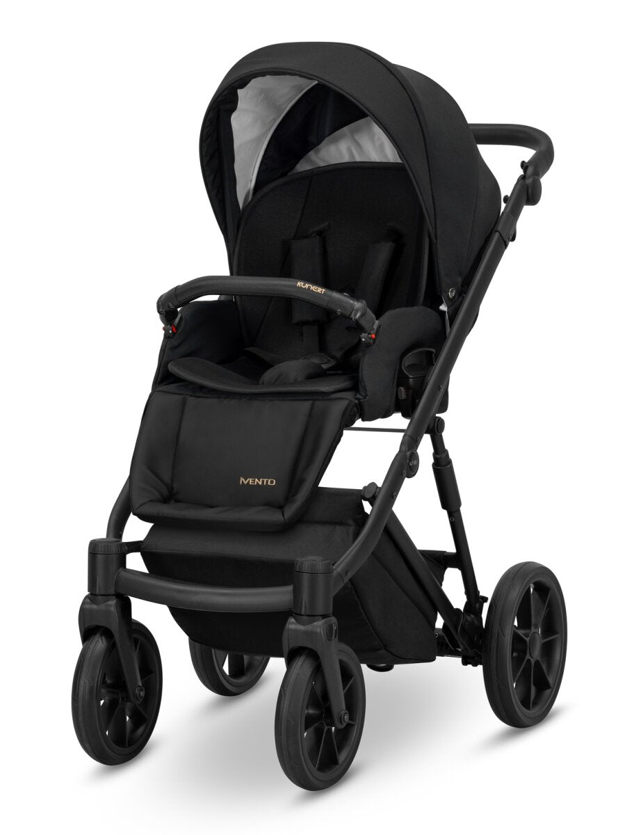 Kunert IVENTO 2in1 Kinderwagen in Schwarz mit schwarzem Rahmen – Ansicht 2