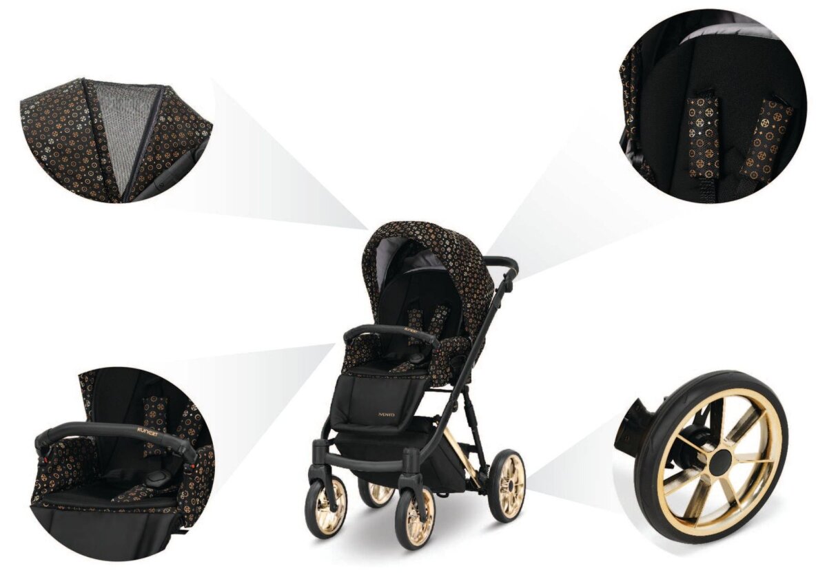 Kunert IVENTO 2in1 Kinderwagen in Schwarz mit schwarzem Rahmen – Ansicht 6