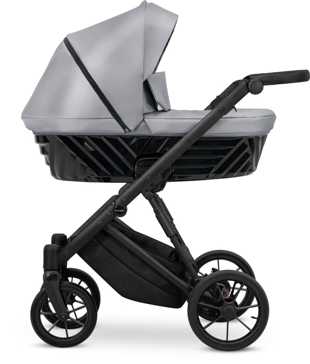Kunert IVENTO 2in1 Öko-Leder Kinderwagen in Grau mit schwarzem Rahmen – Ansicht 3