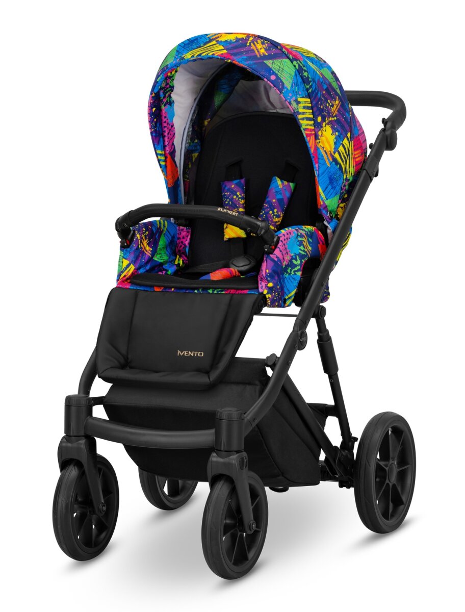 Kunert Ivento 3in1 Kinderwagen mit schwarzem Rahmen und umfangreicher Ausstattung – Ansicht 3