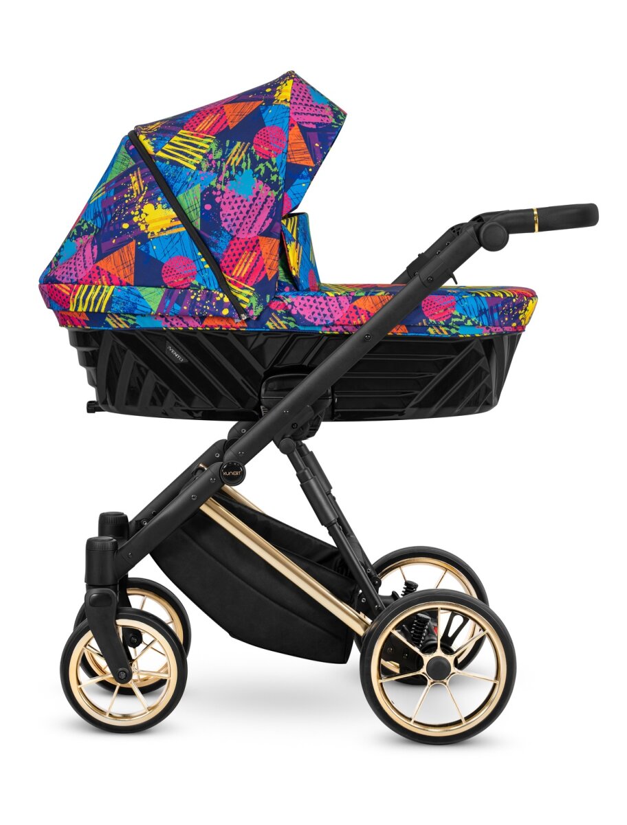 Kunert Ivento Premium 2in1 Kinderwagen in Bunt mit Goldrahmen und umfangreicher Ausstattung