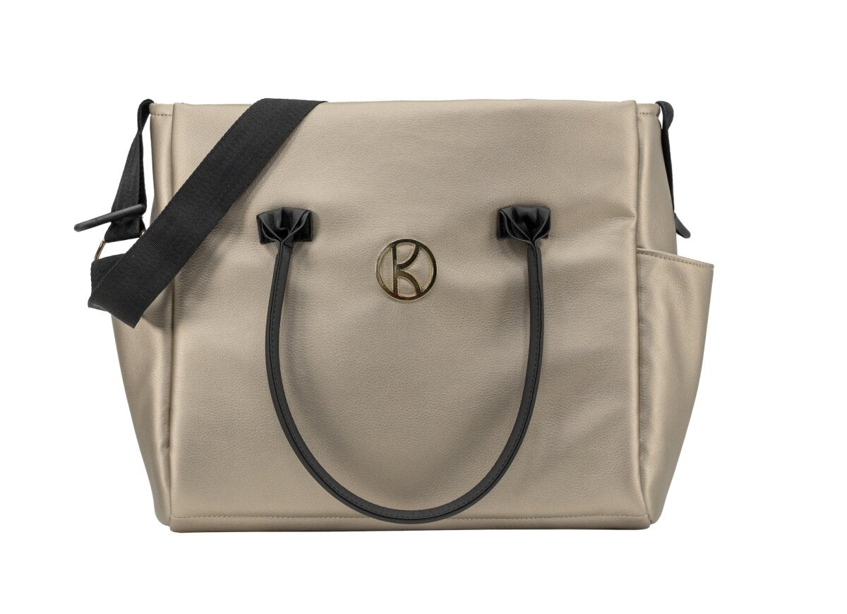 Kunert Ivento Premium 2in1 Öko-Leder Kinderwagen in Braun mit Goldrahmen – Ansicht 4
