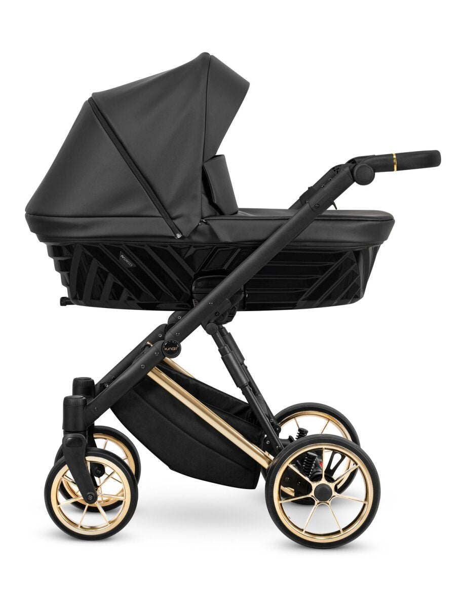 Kunert Ivento Premium 3in1 Kinderwagen in Anthrazit mit Goldrahmen und Zubehör – Ansicht 3