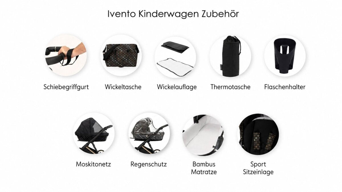 Kunert Ivento Premium 3in1 Kinderwagen in Braun mit Goldrahmen – Ansicht 6