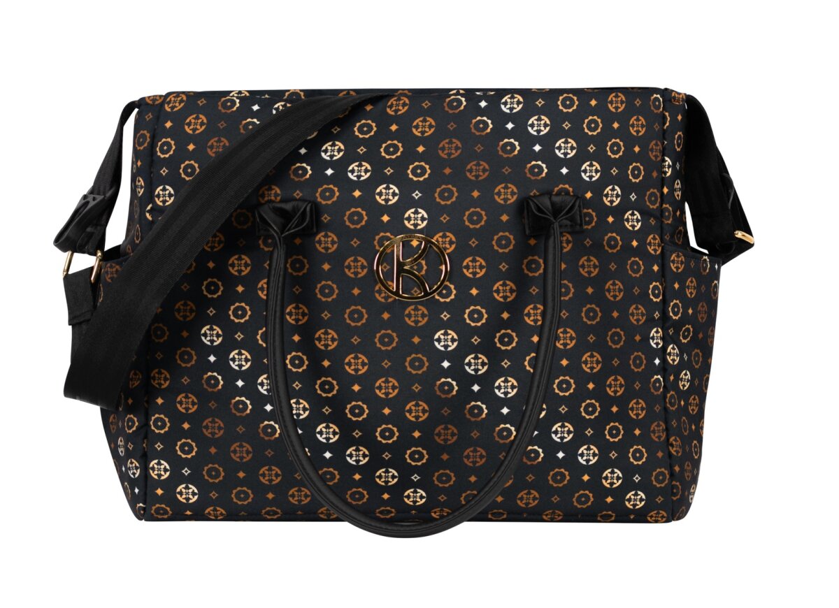 Kunert Ivento Premium 3in1 Kinderwagen in Schwarz/Braun mit Goldrahmen und Zubehör – Ansicht 4