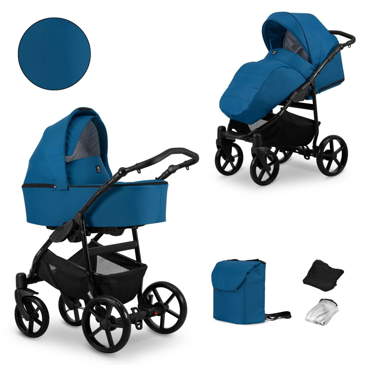 Kunert MATA 2in1 in Blau/Marine – Vielseitiger Babywagen für Komfort und Sicherheit