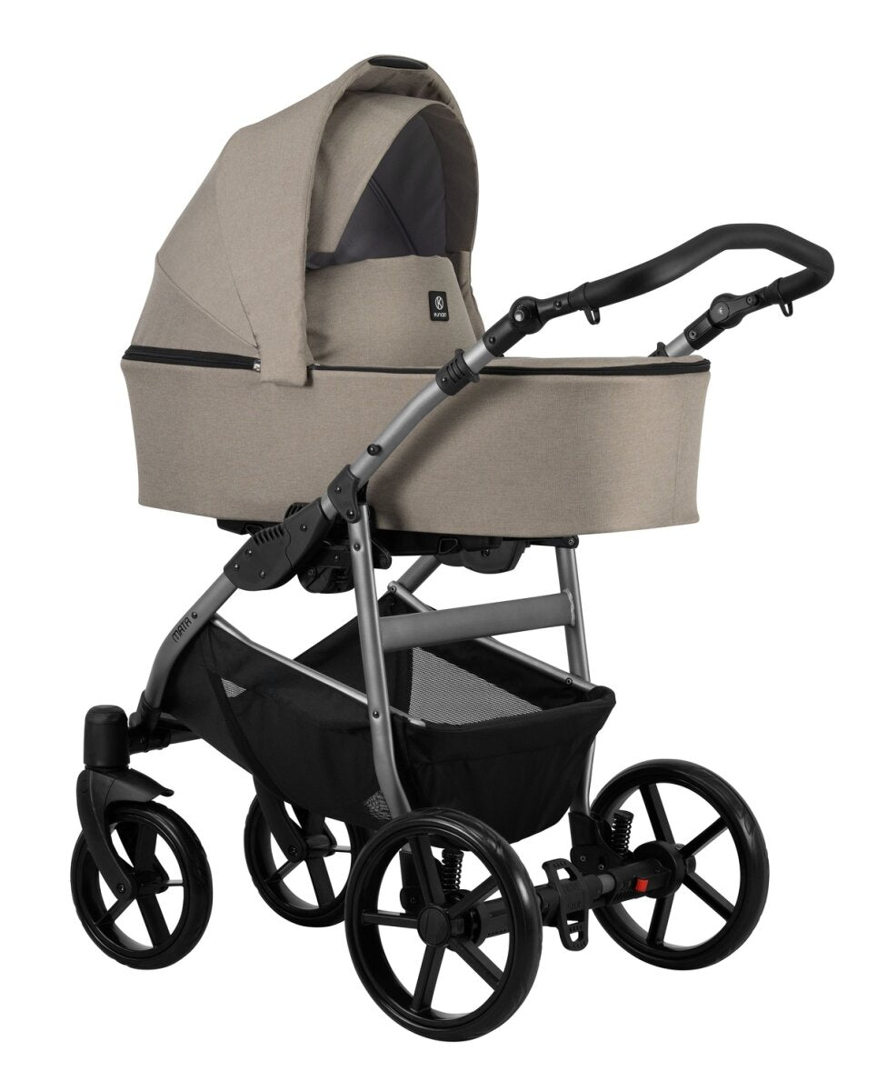 Kunert MATA 2in1 Kinderwagen in Braun mit Graphitfarbenem Gestell für Säuglinge – Ansicht 3