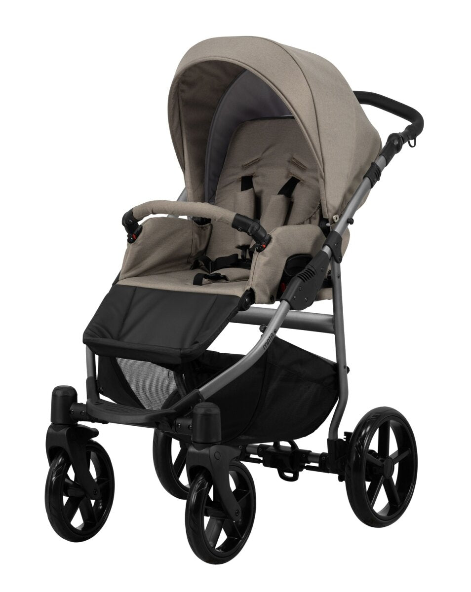 Kunert MATA 2in1 Kinderwagen in Braun mit Graphitfarbenem Gestell für Säuglinge – Ansicht 4