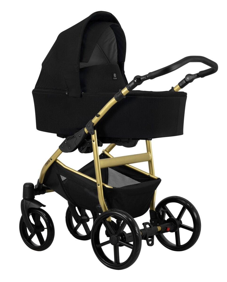 Kunert MATA 3in1 Kinderwagen in Schwarz mit Goldrahmen – der ultimative Kinderwagen für Komfort und Sicherheit – Ansicht 3
