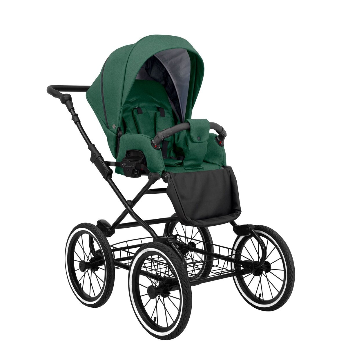 Kunert Romantic 3-in-1 Kinderwagen in Grün mit Cosmo Autositz und großem Zubehörpaket – Ansicht 2
