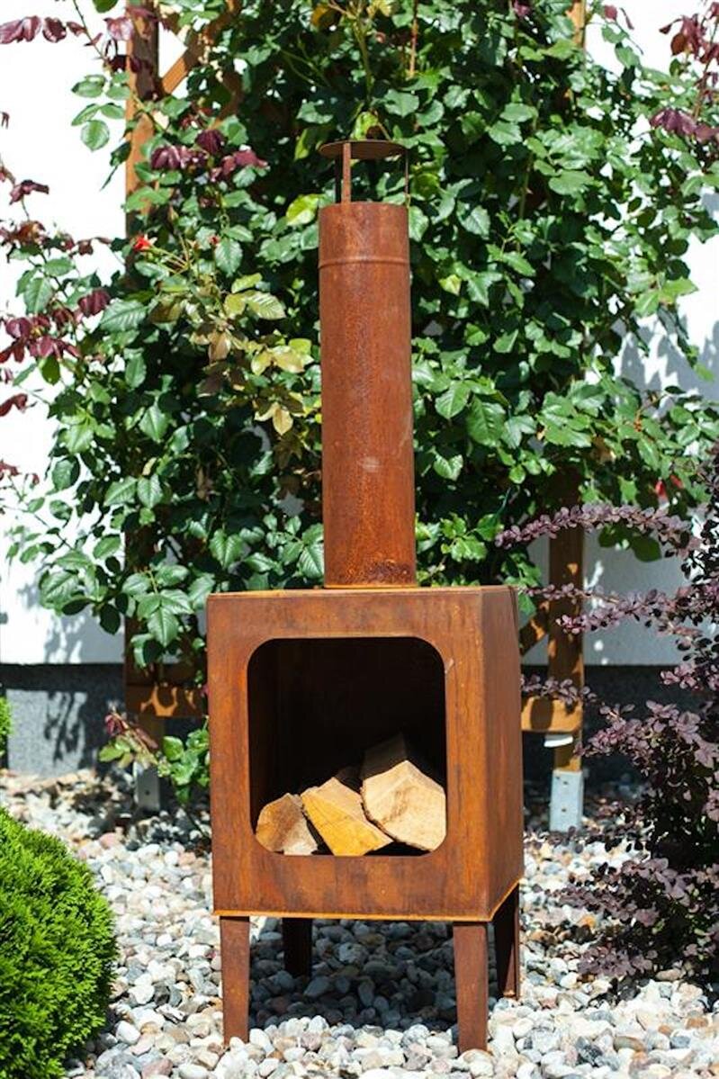 Markone Gartenkamin 200-3 (Rost): 35 x 35 x 115 cm – Ansicht 4