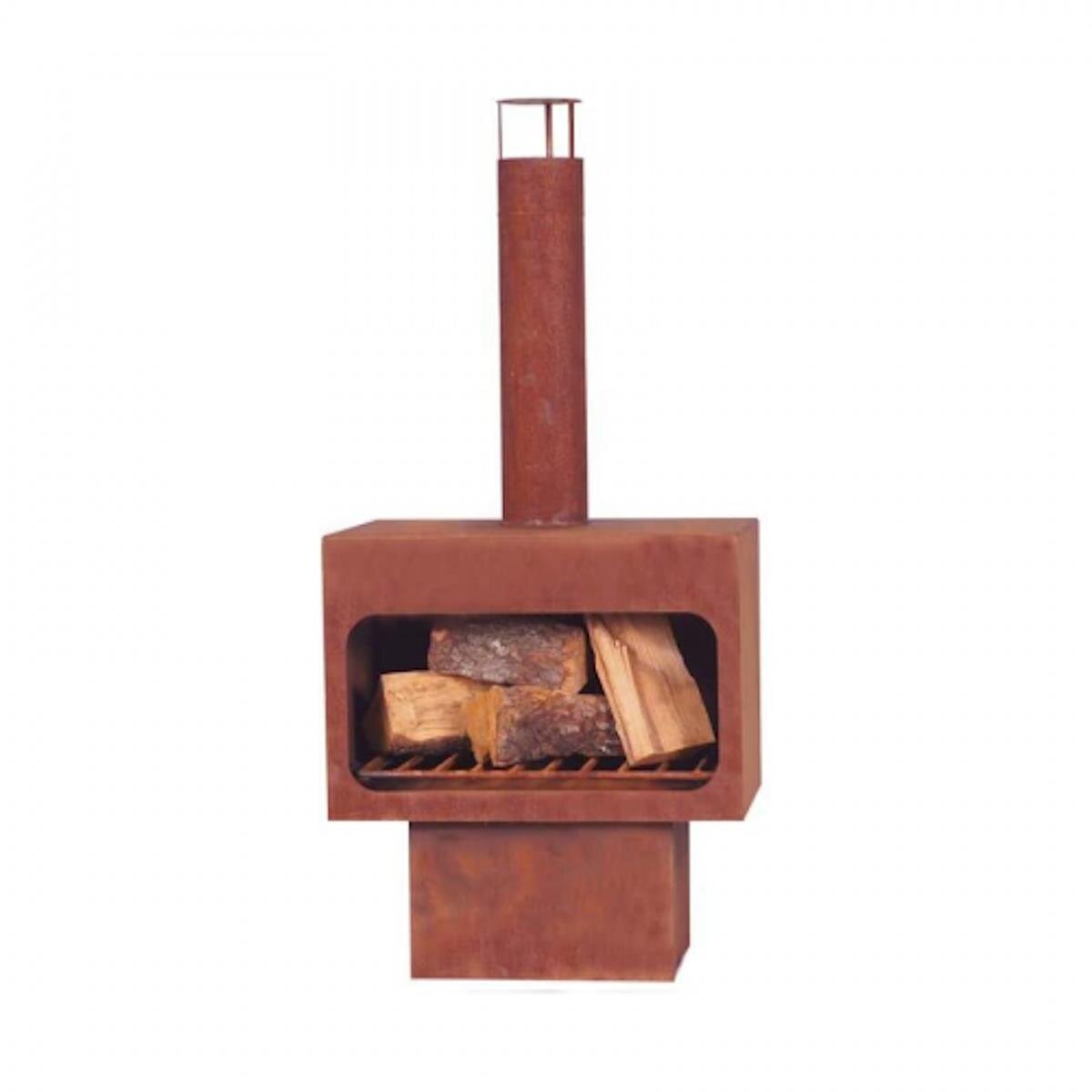 Markone Gartenkamin 201-1 (Unlackiert): 56 x 40 x 115 cm