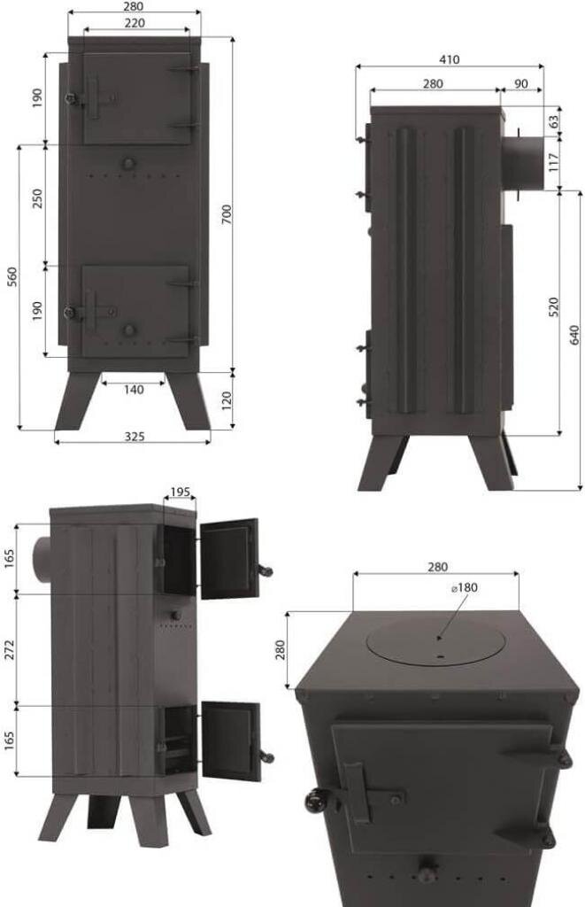 Markone Ofen mit Schammotstein GT7PR – Ansicht 5