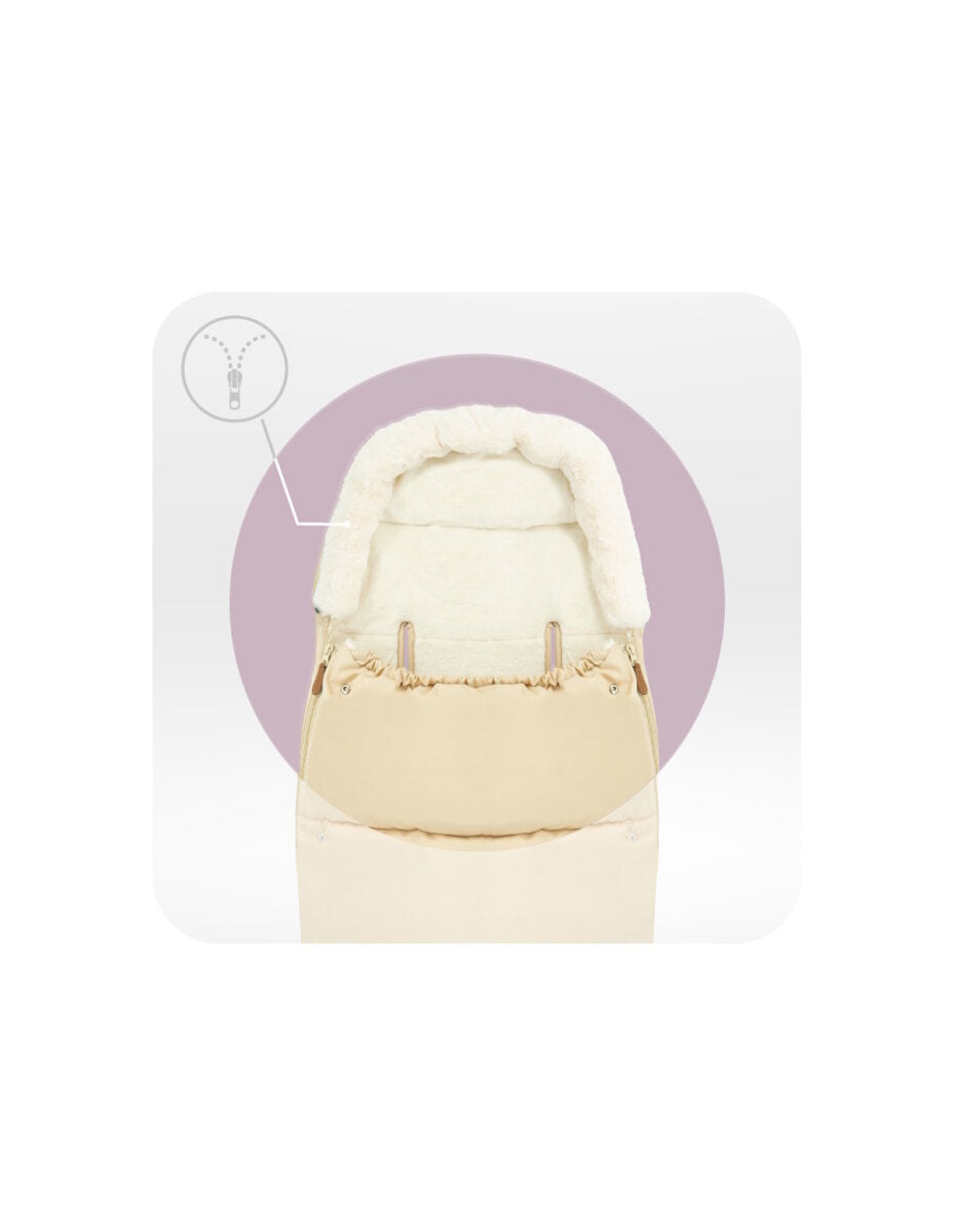 MoMi SARDI 2in1 Fußsack Beige für Kinderwagen, Buggy & Schlitten – Ansicht 6