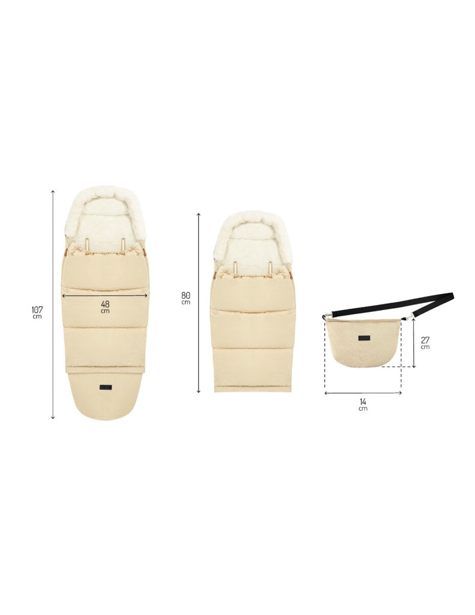 MoMi SARDI 2in1 Fußsack Beige für Kinderwagen, Buggy & Schlitten – Ansicht 7