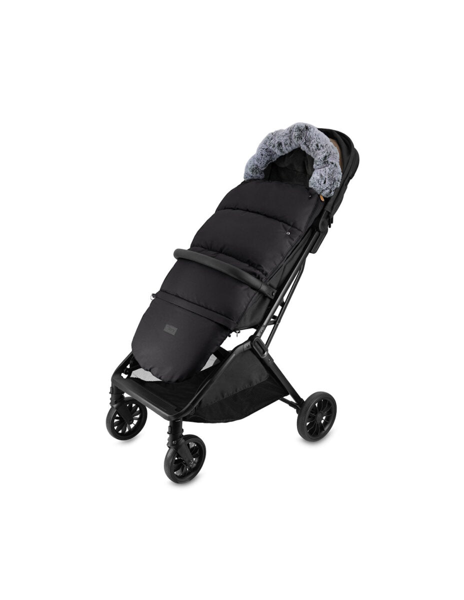 MoMi SARDI 2in1 Fußsack Schwarz für Kinderwagen, Buggy & Schlitten – Ansicht 2