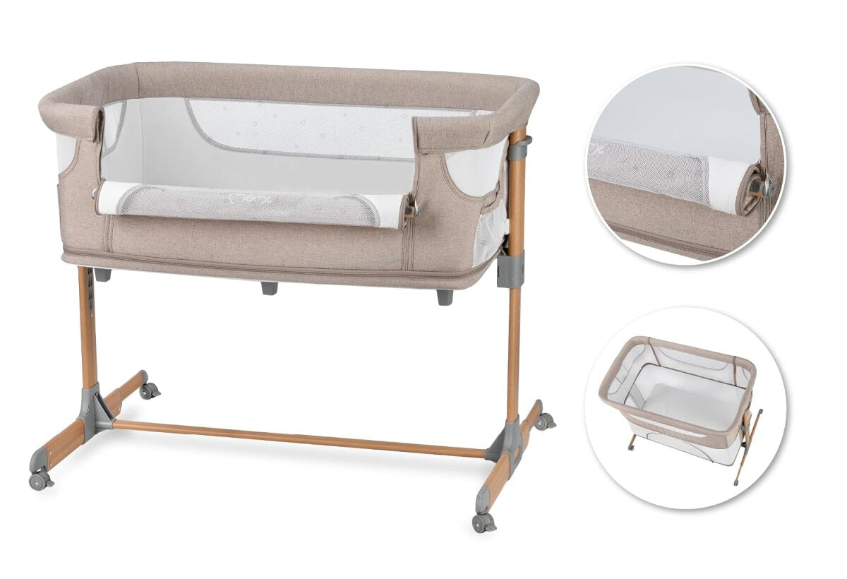 MoMi SMART BED 2.0 Kinderbett Grau mit 2 Schlafpositionen und Laufgitterfunktion für Kleinkinder – Ansicht 4