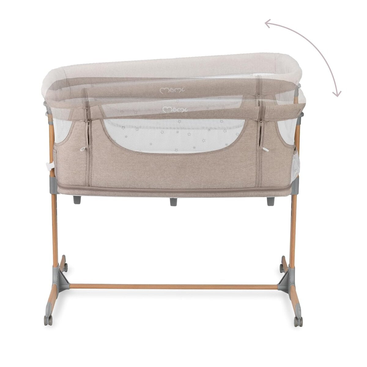 MoMi SMART BED 2.0 Kinderbett Grau mit 2 Schlafpositionen und Laufgitterfunktion für Kleinkinder – Ansicht 5