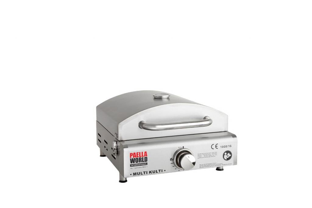 Multi-Kulti Gasgrill mit Pizzabackhaube aus Edelstahl, Temperaturen bis 350°C, Abmessung 42 x 51 x 25 cm, – Ansicht 2