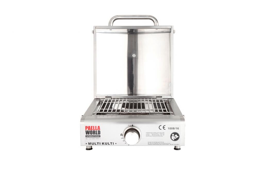 Multi-Kulti Gasgrill mit Pizzabackhaube aus Edelstahl, Temperaturen bis 350°C, Abmessung 42 x 51 x 25 cm, – Ansicht 3