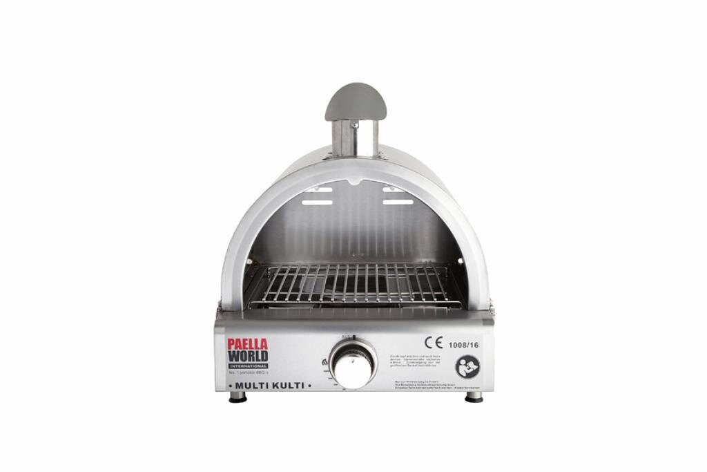 Multi-Kulti Gasgrill mit Pizzabackhaube aus Edelstahl, Temperaturen bis 350°C, Abmessung 42 x 51 x 25 cm, – Ansicht 4