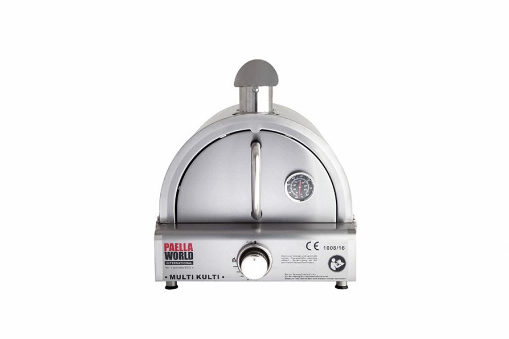 Multi-Kulti Gasgrill mit Pizzabackhaube aus Edelstahl, Temperaturen bis 350°C, Abmessung 42 x 51 x 25 cm, – Ansicht 5