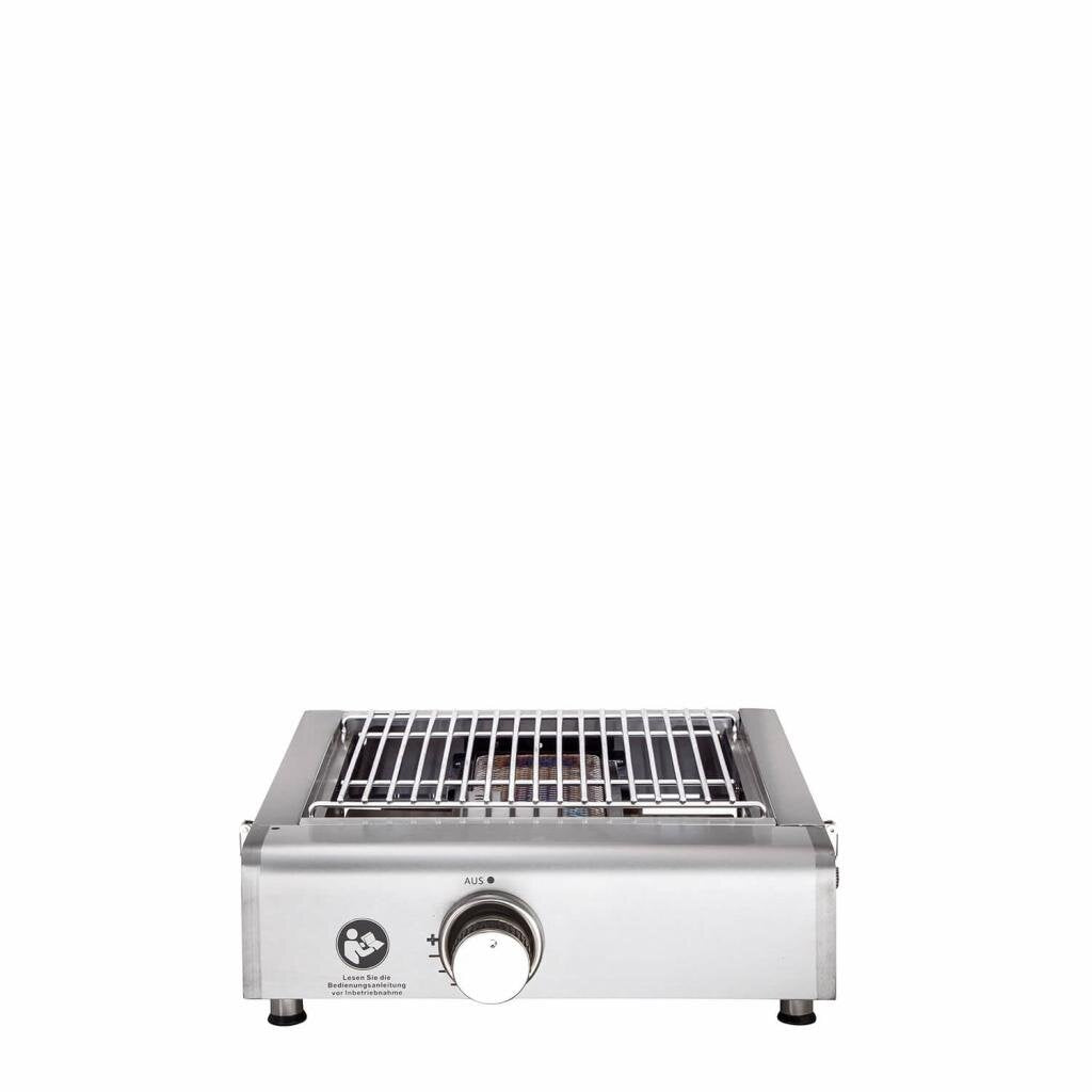 Multi-Kulti®: Portabler Gasgrill mit Steakzone®-Keramikbrenner, 42x51x25 cm, Edelstahl, Zubehör, Zündsicherung – Ansicht 4