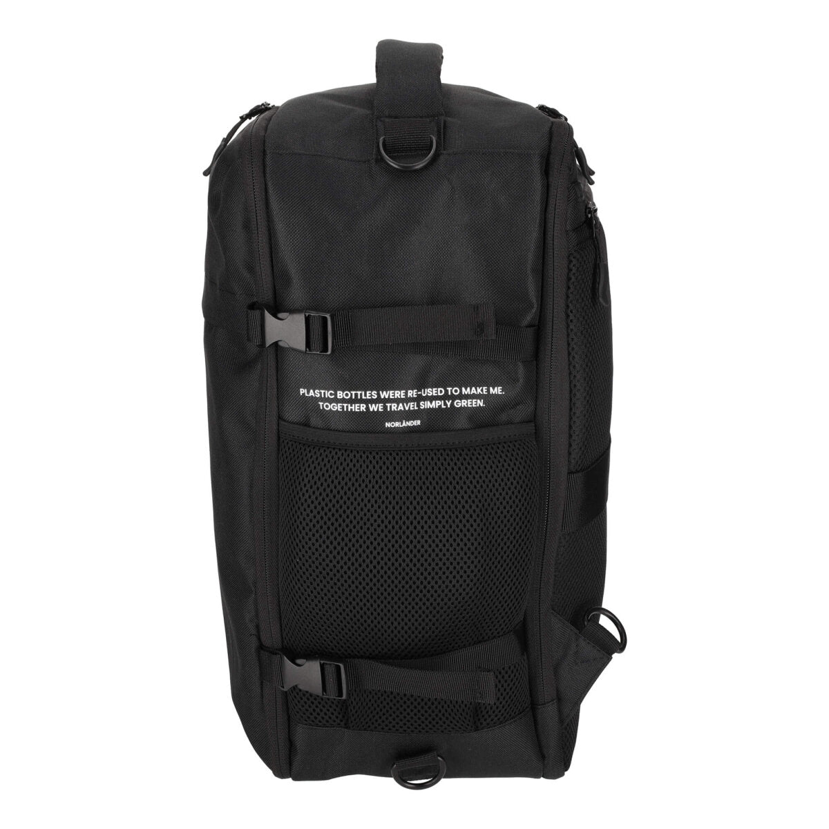 Norländer Handgepäck Rucksack Schwarz RPET 2.0 – Handgepäck 15,6" Laptopfach – Nachhaltige Flugzeug-Tasche für – Ansicht 8