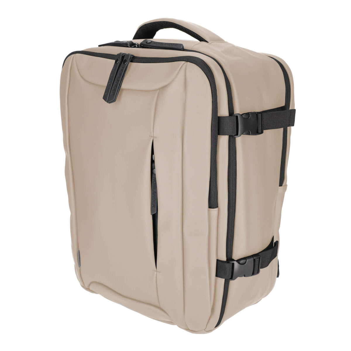 Norländer Vegan Leder Handgepäck Rucksack 40x30x20 cm – Underseater mit 15,6" Laptopfach & 20L Volumen – Beige
