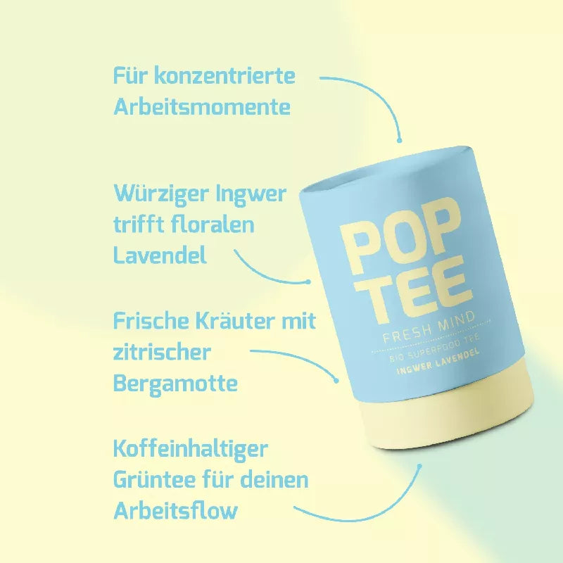 Fresh Mind - Ingwer Lavendel | Bio-Tee – POP TEE – Ansicht 3