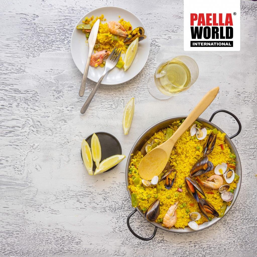 Original spanische Paelle Pfanne Typ 'Valencia' - leicht, Ø 46 cm, polierter Stahl, robust und preiswert: Ideal – Ansicht 2