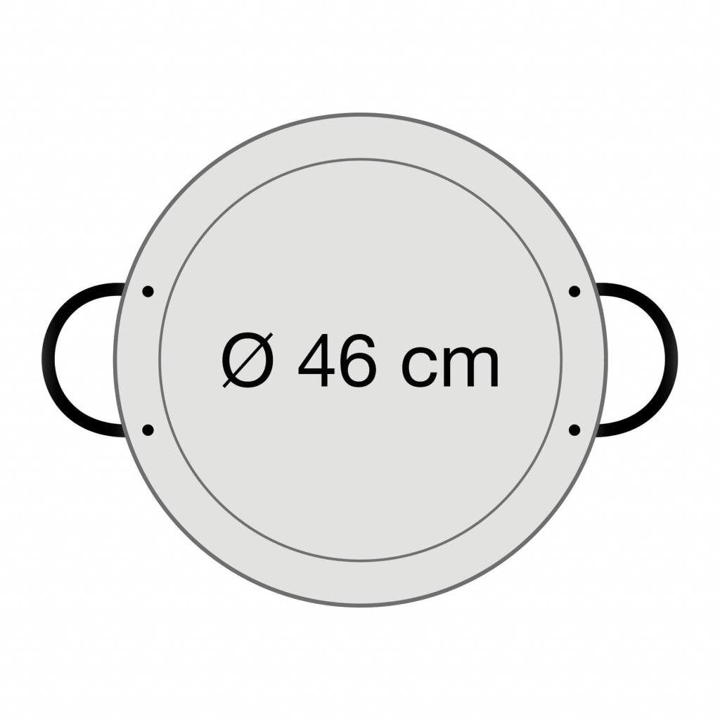 Original spanische Paelle Pfanne Typ 'Valencia' - leicht, Ø 46 cm, polierter Stahl, robust und preiswert: Ideal – Ansicht 3