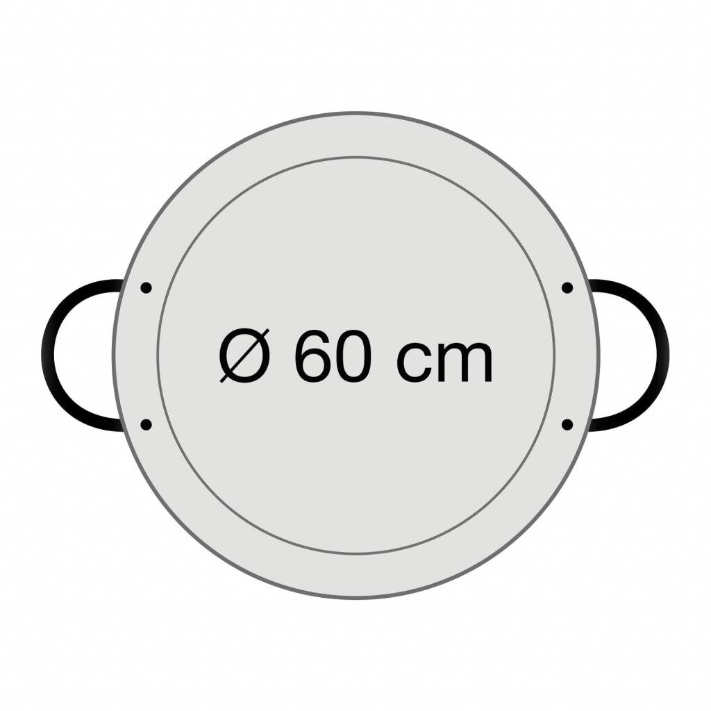 Original spanische Paelle Pfanne Typ 'Valencia' - leicht, Ø 60 cm, polierter Stahl, robust und preiswert: Ideal – Ansicht 3