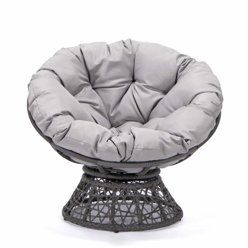 PureHaven Lounge Sessel 92x80x80,5 cm aus Rattan Rundkissen drehbar 360 Grad pflegeleicht elegantes Design – Ansicht 8