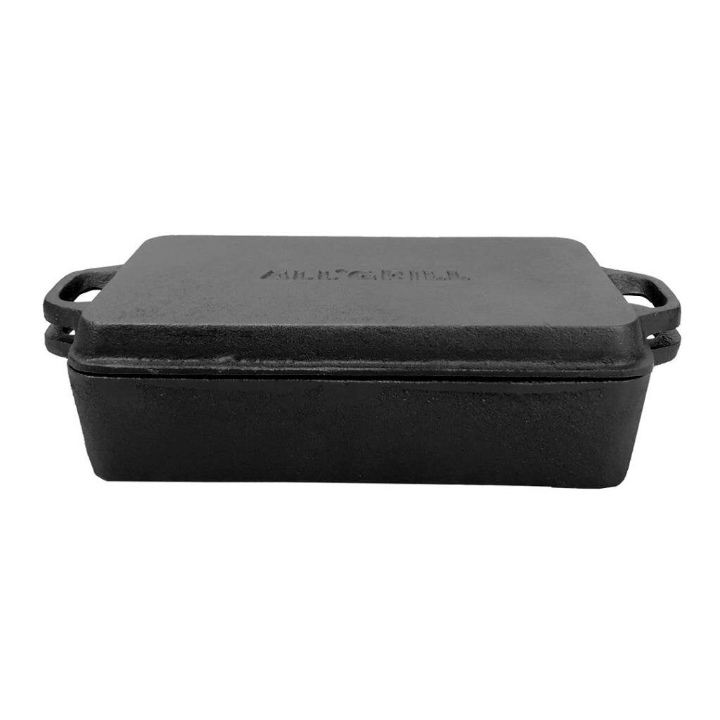 Robuste Kombi 2in1 Casserole aus Gusseisen 16 x 11 x 4 cm mit Deckel 16 x 11 x 2 cm - Energiesparend, langlebig und leicht