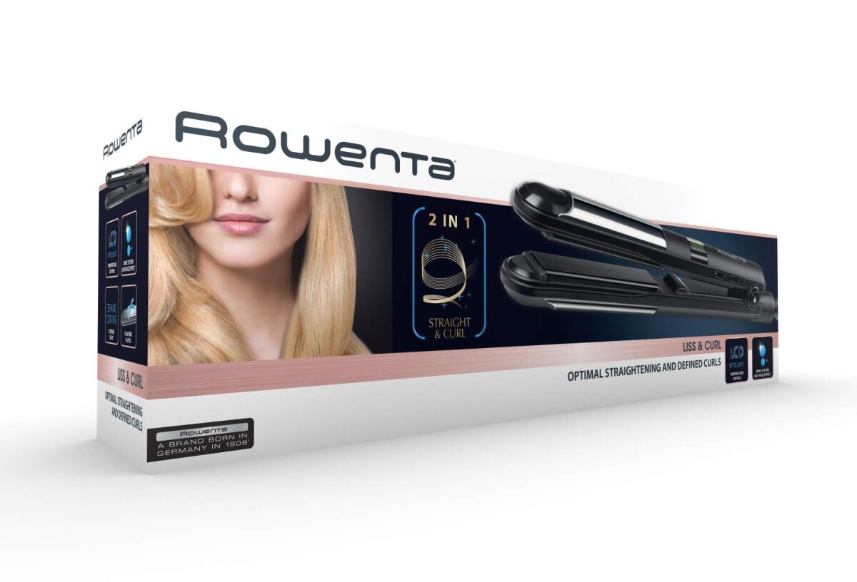 Rowenta SF4210 Liss & Curl 2-in-1 Haarglätter – Glättet & Lockt, Ionen-System, Keramikplatten, – Ansicht 4