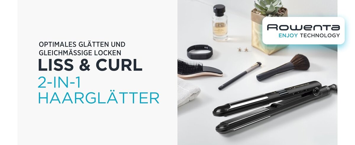 Rowenta SF4210 Liss & Curl 2-in-1 Haarglätter – Glättet & Lockt, Ionen-System, Keramikplatten, – Ansicht 6